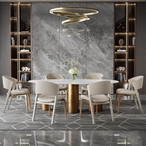 Chaise de salle à manger de luxe en acier inoxydable, design italien moderne, revêtement en cuir, finition chrome doré, mobilier pour la maison, le bar et le <span class=keywords><strong>restaurant</strong></span> - Product Image 3