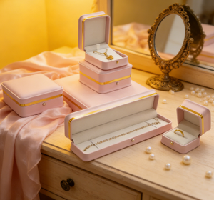 Wholesale Factory Jewellery Gift <strong>Box</strong> Handmade Leather <strong>Jewelry</strong> Travel <strong>Box</strong> Custom Logo <strong>Pink</strong> Ring <strong>Jewelry</strong> <strong>Box</strong> - Product Image 1