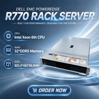 Serveur Rack Dell EMC PowerEdge R770 2U en Stock avec Châssis 8/12/16/24 SFF 2,5/3,5 Pouces/Processeurs Xeon 6ème Génération/Mémoire DDR5/H965i/SSD 480 Go