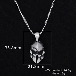 Collana pendente da uomo in acciaio inox spazzolato argento spartano per uomo e donna - Product Image 5