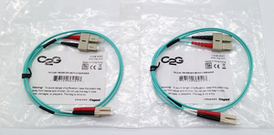 PLC C2G# 36251 1M LC-SC 10G OM3 DPX MM <strong>PLN</strong> Fiber Cable (Lot of 2) Warranty Product - Product Image 1