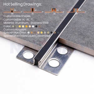 NIUYUAN Usine OEM – Profilés de finition d'angle pour <span class=keywords><strong>carrelage</strong></span> en aluminium/acier inoxydable, formes multiples - Product Image 5