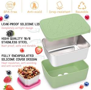 Lonchera Multifuncional a Prueba de Fugas para Niños, Contenedor Bento de Grado Alimenticio y Bandeja Interior de Acero Inoxidable Extraíble - Product Image 4