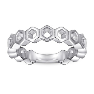 Argent sterling en gros pour la fabrication de bagues, bague creuse, bague en argent pour femmes - Product Image 5