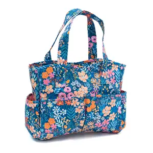 Flower Print Oilcloth Tote Handbag Shoulder Bag Hobo Shopper Oilcloth Canvas Travel Storage Tote Bag