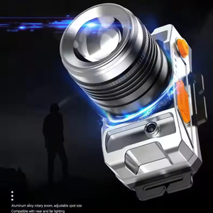 Linterna Frontal LED con Sensor <span class=keywords><strong>de</strong></span> Movimiento, Recargable por USB-C, con Zoom Giratorio, <span class=keywords><strong>de</strong></span> Largo Alcance, para Camping, Correr, Minería - Product Image 3