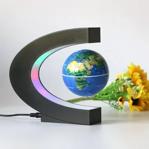 Meist verkaufte Produkte Drucken Logo Promotion Gadgets Elektronische Magnets chwebebahn C-Form Floating Globe mit LED-Leuchten