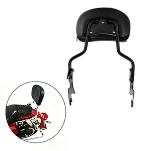 Respaldo de pasajero desmontable rápido para motocicleta con portaequipajes para Harley Touring 2009+ con soporte cromado negro - Product Image 5