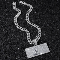 Pendentif en or plaqué 18 carats avec symbole du dollar, serti de CZ, bijoux hip-hop pour hommes et femmes, tendance unisexe, cadeau de fête