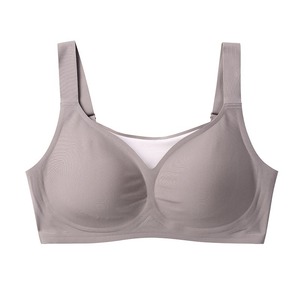 Sujetador deportivo de yoga sin aros, de punto sin costuras, con copas finas y profundas, espalda en U, tirantes ajustables, patrón liso, talla grande para mujer - Product Image 5