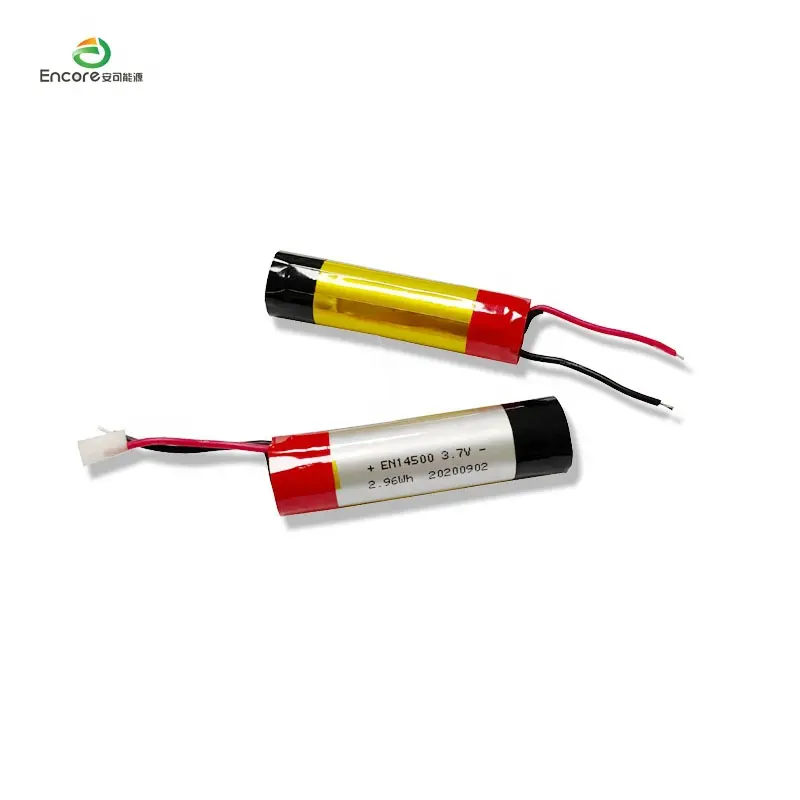 3.7v 800mah icr rechargeable lithium li ion flashlight 14500 battery