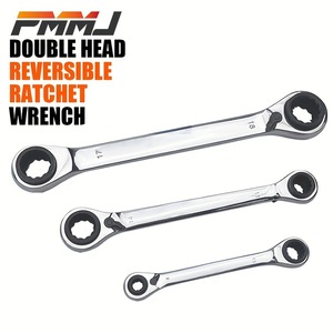 Double End Ratchet Wrench Metric Hex <b>Chrome</b> Plated High Carbon Steel Industrial Grade 0.6 Kg For Automotive Repair - Product Image 3