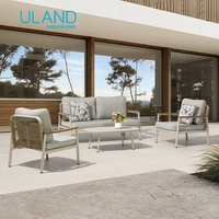 Ensemble de meubles d'extérieur en aluminium moderne Uland - Ensemble de canapés - Meubles de luxe confortables pour cour, villa, hôtel, jardin