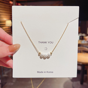 2022 collier Danty en acier au titane à la mode pour femmes avec chaîne à maillons de perles baroques en or rose-pour fiançailles de mariage ou cadeau - Product Image 3