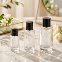 Flacon pulvérisateur de parfum rond en verre transparent de luxe 30ml 50ml 100ml, atomiseur vide personnalisé pour parfum à brume fine avec boîte