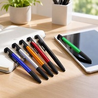 Stylo multifonction 5 en 1 avec stylet, règle, support de téléphone, tournevis, stylo bille triangulaire, logo personnalisé, cadeau promotionnel