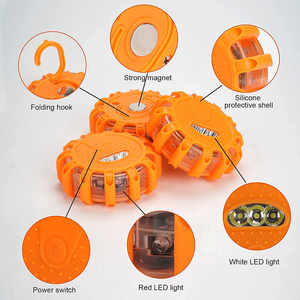 Sertifikat CE 9 pola suar jalan dengan Magnet pengisi daya mobil suar keselamatan Beacons darurat SOS LED strobo dengan dasar magnetik - Product Image 4