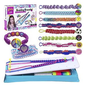 เครื่องถักสร้อยข้อมืองานหัตถกรรมสำหรับเด็กชุดทำเครื่องประดับแบบทำมือชุดทำสร้อยข้อมือมิตรภาพสำหรับเด็กผู้หญิง - Product Image 1