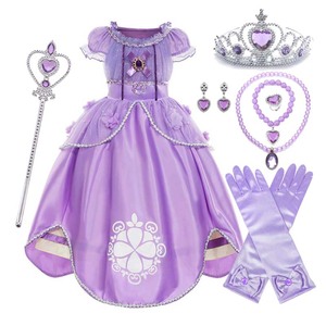 Disfraz <span class=keywords><strong>de</strong></span> <span class=keywords><strong>Princesa</strong></span> Sofía para Fiesta <span class=keywords><strong>de</strong></span> Halloween, Vestido <span class=keywords><strong>de</strong></span> Tul Floral con Mangas Abullonadas, Nuevo Producto DISP-005 - Product Image 2