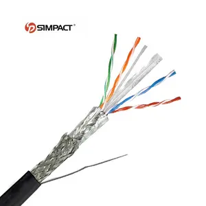 Simpact Cung Cấp Cáp Lan Áo Khoác PE Đơn 305M Cáp Mạng Cat6 Cáp Truyền Thông Ngoài Trời Đồng Nguyên Chất Cat 6 Sftp