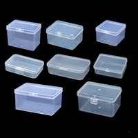 Petite boîte de rangement rectangulaire semi-transparente en plastique rigide PP, conteneur alimentaire pour sushis, bonbons, mascara - Recyclable, usage industriel