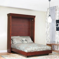 Lit Murphy antique sur mesure avec portes à panneaux surélevés, kit de quincaillerie pour économiser de l'espace, lit Murphy pliable robuste à extraction classique