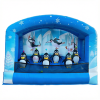 Vente en gros de châteaux gonflables pour enfants, jeux de balle flottante pingouin, matériau PVC, portable, garantie 3 ans, extérieur, 500 kg