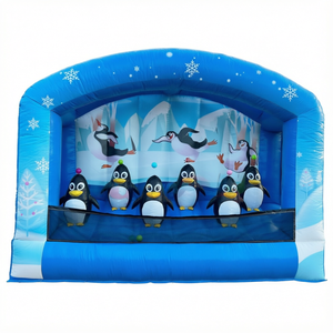 Vente en gros de châteaux gonflables pour enfants, jeux de balle flottante pingouin, matériau PVC, portable, garantie 3 ans, extérieur, 500 kg - Product Image 1