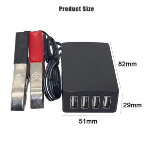 Convertisseur cc avec pince de batterie 12V 24V à 5V 8A adaptateur secteur USB chargeur de régulateur abaisseur 4 Ports identifier automatiquement la charge - Product Image 4