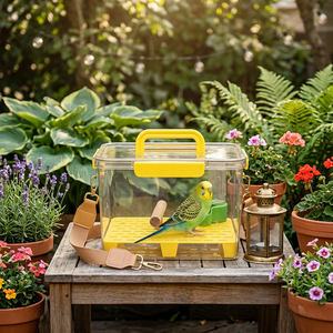 Jaula de Viaje Portátil Cuadrada Ecológica para Loros, Antiestrés, Semitransparente, para Uso en Interiores y Exteriores, Suministros para Aves - Product Image 2