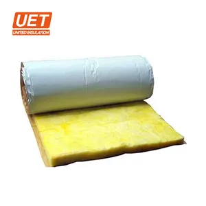 metal steel roof insulation hot selling Rollo Lana de vidrio glass wool insulation blanket with one side white pp polypropylene