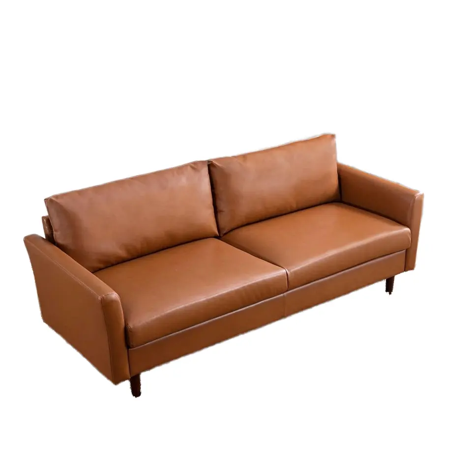 Hot Bán 3-Chỗ Ngồi Giả Da Sofa Với Rắn Khung Bằng Gỗ Đệm Đệm Cho Phòng Khách Căn Hộ Phòng Chờ Cho Không Gian Nhỏ