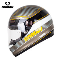 Casque de moto intégral vintage SOMAN en ABS avec fermeture rapide, ventilation, homologué DOT pour hommes et femmes H9