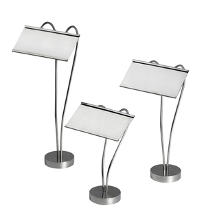 <strong>Custom</strong> <strong>Table</strong> Numbers 1-50 Stainless Steel Metal Tent Style <strong>Table</strong> Number Display <strong>Stand</strong> - Product Image 5