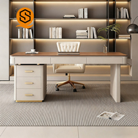 Ensemble de bureau de direction personnalisé Bureau de direction avec armoire de rangement indépendante et design d'étagère