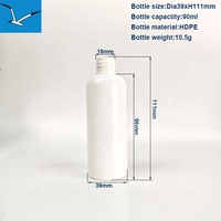 Logo personnalisable impression 90ml HDPE bouteilles cosmétiques en plastique pulvérisateur à pompe emballage scellé de shampooing parfum lotion crème