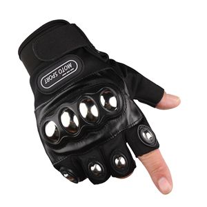 Guanti da moto senza dita in acciaio antiscivolo guanti da mezzo dito per palmo per protezione da guida - Product Image 3