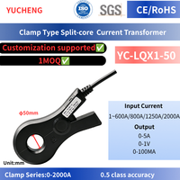 Transformateur de courant à noyau divisé 333mV 16MM 25MM 40MM 50MM, type pince ouverte CT 0-2000A, capteur pour compteur d'énergie et surveillance de puissance