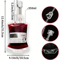 Autocollant personnalisé imprimé, pochette jetable pour boisson en forme de sac de sang d'Halloween, pour fête de vampire, décoration d'horreur