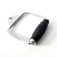 Accessoire pour machine à câble de gym, poignée à étrier simple pour extension en D, chromée et recouverte de caoutchouc
