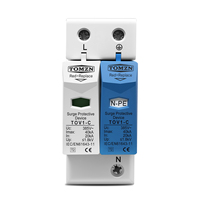AC SPD 1P + NPE 50KA T1 T2 275V 385V 255V maison parasurtenseur dispositif de protection parafoudre basse tension