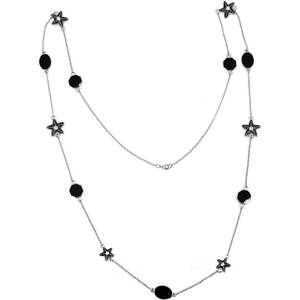 36-Inch Trendy Religious Cable Chain Enamel <b>Necklace</b> with Gold Plated <b>Brass</b> Oval Beads Sea Stars Diamond Cross-for Parties Gifts - Product Image 1