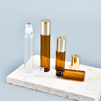 Flacon Roll-on en Verre Ambré Transparent Vide de Haute Qualité pour Huiles Essentielles, Parfums, Aromathérapie et Emballage Cosmétique