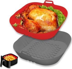 Revestimiento de Silicona Cuadrado de 8 Pulgadas para <span class=keywords><strong>Freidora</strong></span> de <span class=keywords><strong>Aire</strong></span>, Libre de BPA, Grado Alimenticio, Reutilizable para 3QT-7QT |   Resistente al Calor 464 ° Logotipo/Color Personalizado F - Product Image 1