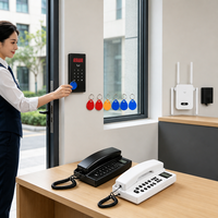 Système d'interphone sans fil bidirectionnel avec contrôle d'accès par cartes-clés et répéteur pour immeubles d'appartements et bureaux commerciaux