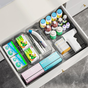 Scatola di immagazzinaggio telescopica in plastica con divisori-per trucco, utensili da cucina e disordine da scrivania, organizzatore per cassetti espandibile - Product Image 4