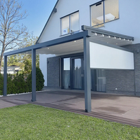 Stores à enroulement électriques transparents en PVC avec fermeture éclair, pare-vent, imperméables, pour l'extérieur, stores de toit escamotables