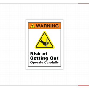 ANSI Risk of Cut Warning Sign Safety <b>Sticker</b> for Factory <b>Machinery</b> - Wholesale for Distributors & Retailers - Product Image 2