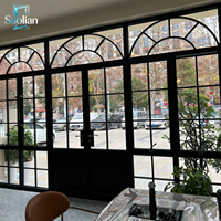 Ventana Francesa de Aluminio con Vidrio Templado Aislante de Alto Rendimiento, Proveedor Personalizado de Fábrica