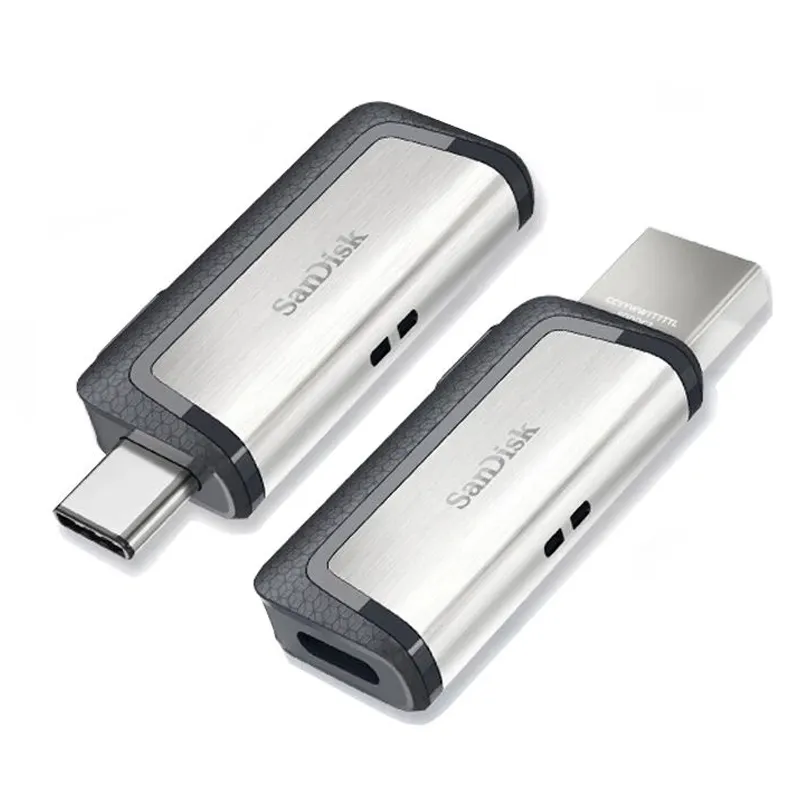 Sandisk original sdddc2 ultra dual, disco em u flash drive 32gb 64gb 128gb usb 3.1 3.0, pendrive de memória tipo c otg usb